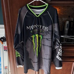 Monster Energy Black and Green Men's Jersey XXL